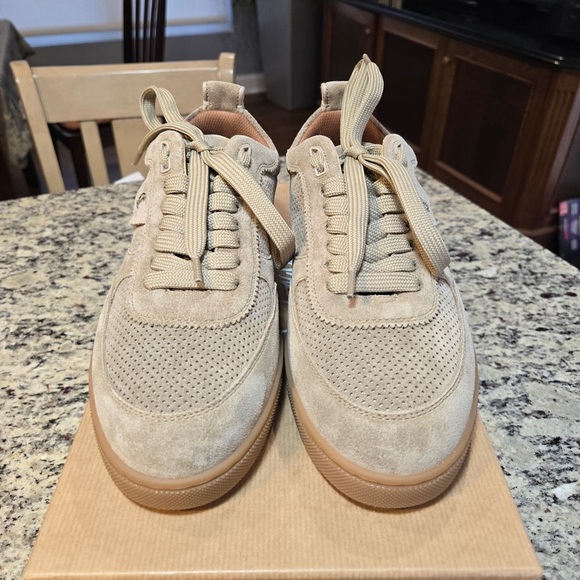 NEW Christian Louboutin Beige Suede Tutti Rui Sneaker Size 38 - Picture 3 of 12